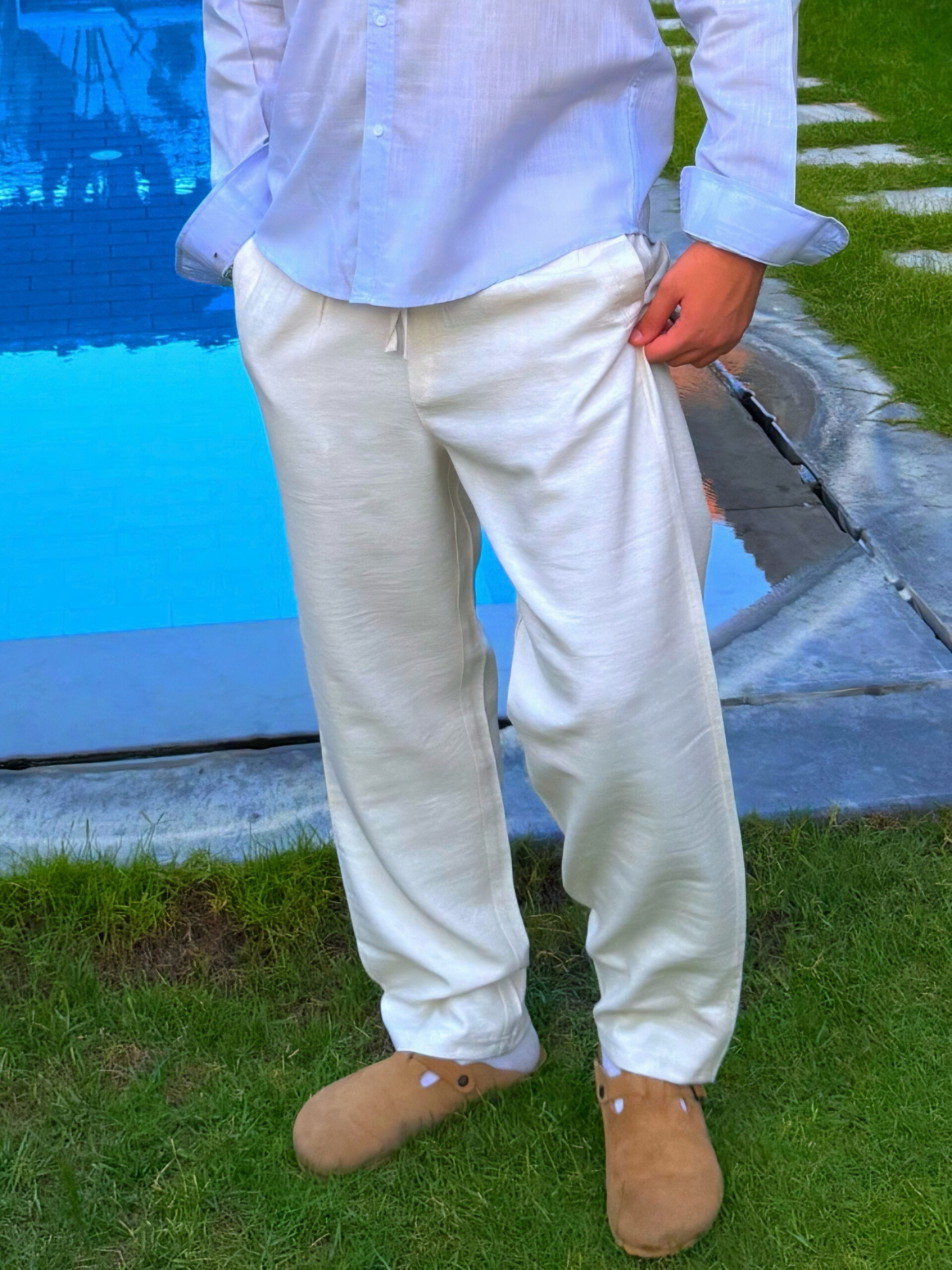 Ivory Linen Pants
